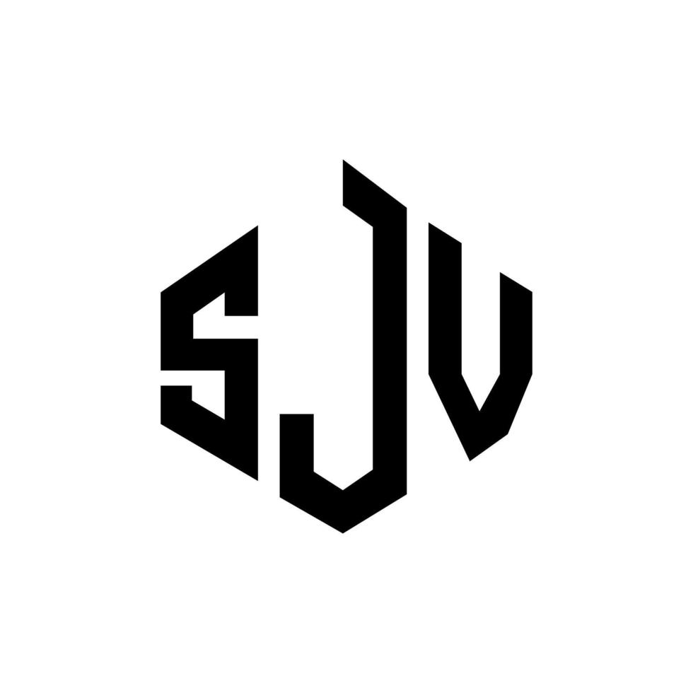 sjv letter logo-ontwerp met veelhoekvorm. sjv veelhoek en kubusvorm logo-ontwerp. sjv zeshoek vector logo sjabloon witte en zwarte kleuren. sjv-monogram, bedrijfs- en onroerendgoedlogo.