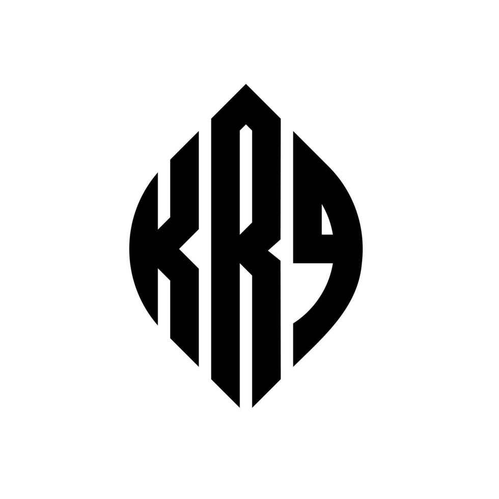 krq cirkel letter logo ontwerp met cirkel en ellipsvorm. krq ellipsletters met typografische stijl. de drie initialen vormen een cirkellogo. krq cirkel embleem abstracte monogram brief mark vector. vector