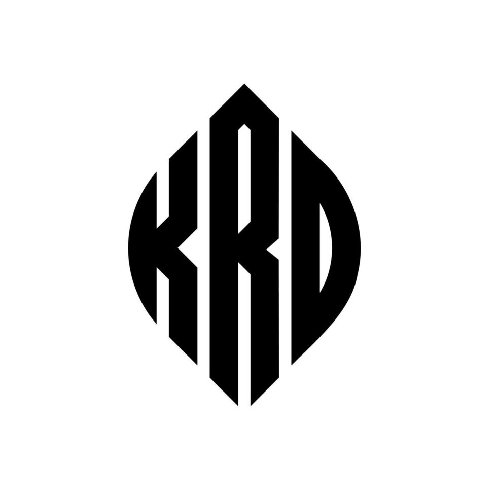 kro cirkel letter logo ontwerp met cirkel en ellipsvorm. kro ellipsletters met typografische stijl. de drie initialen vormen een cirkellogo. kro cirkel embleem abstracte monogram brief mark vector. vector