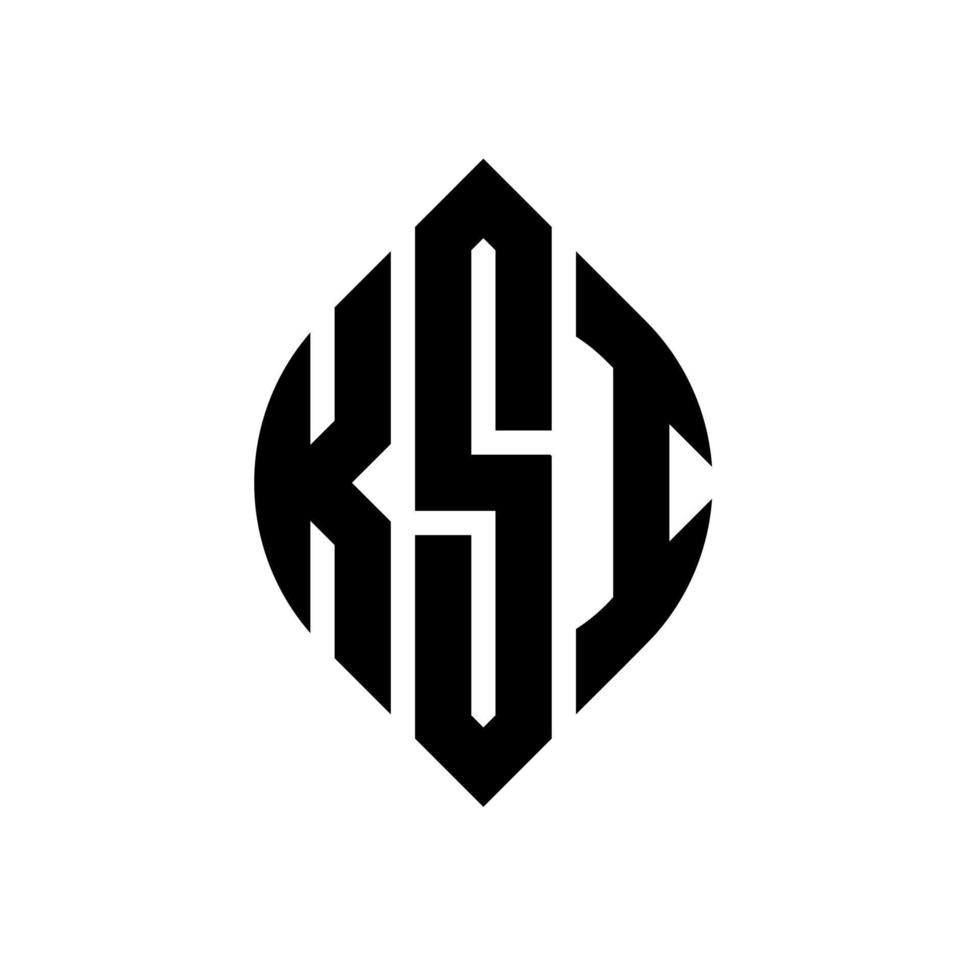 ksi cirkel letter logo ontwerp met cirkel en ellipsvorm. ksi ellipsletters met typografische stijl. de drie initialen vormen een cirkellogo. ksi cirkel embleem abstracte monogram brief mark vector. vector