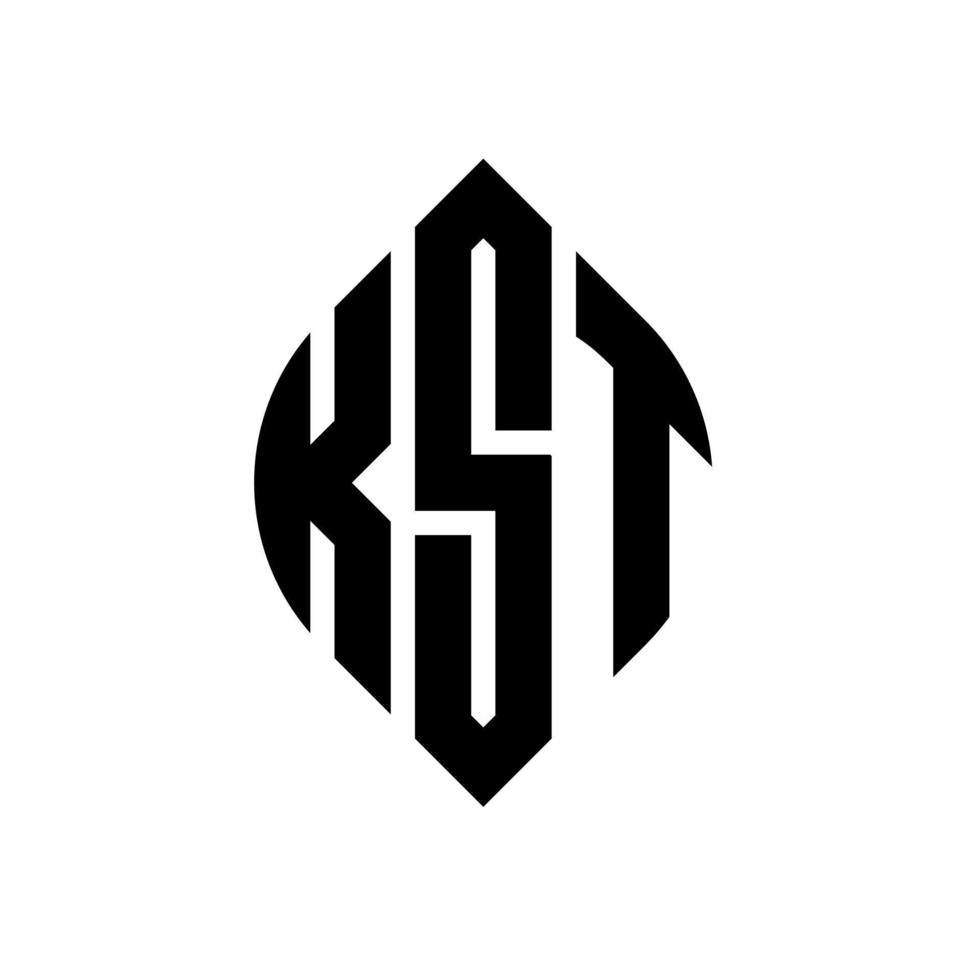 kst cirkel letter logo-ontwerp met cirkel en ellipsvorm. kst ellipsletters met typografische stijl. de drie initialen vormen een cirkellogo. kst cirkel embleem abstracte monogram brief mark vector. vector