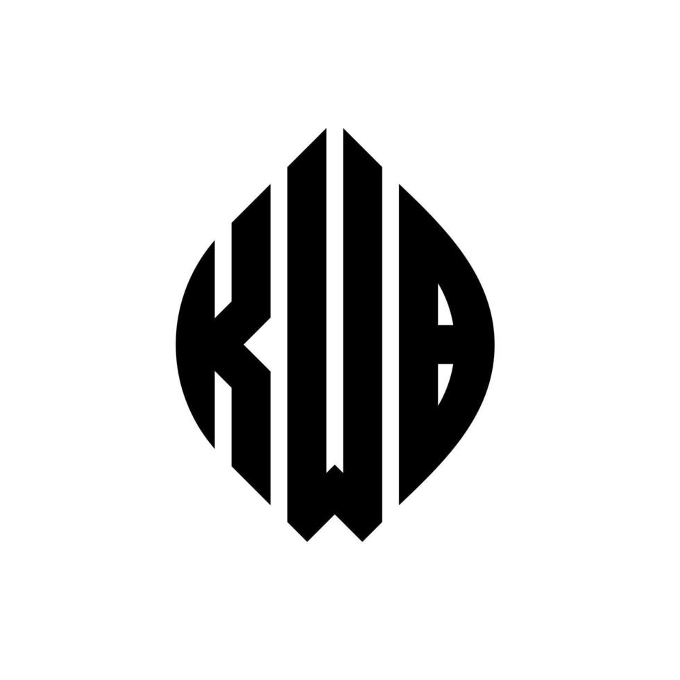 kwb cirkel letter logo ontwerp met cirkel en ellipsvorm. kwb ellipsletters met typografische stijl. de drie initialen vormen een cirkellogo. kwb cirkel embleem abstracte monogram brief mark vector. vector