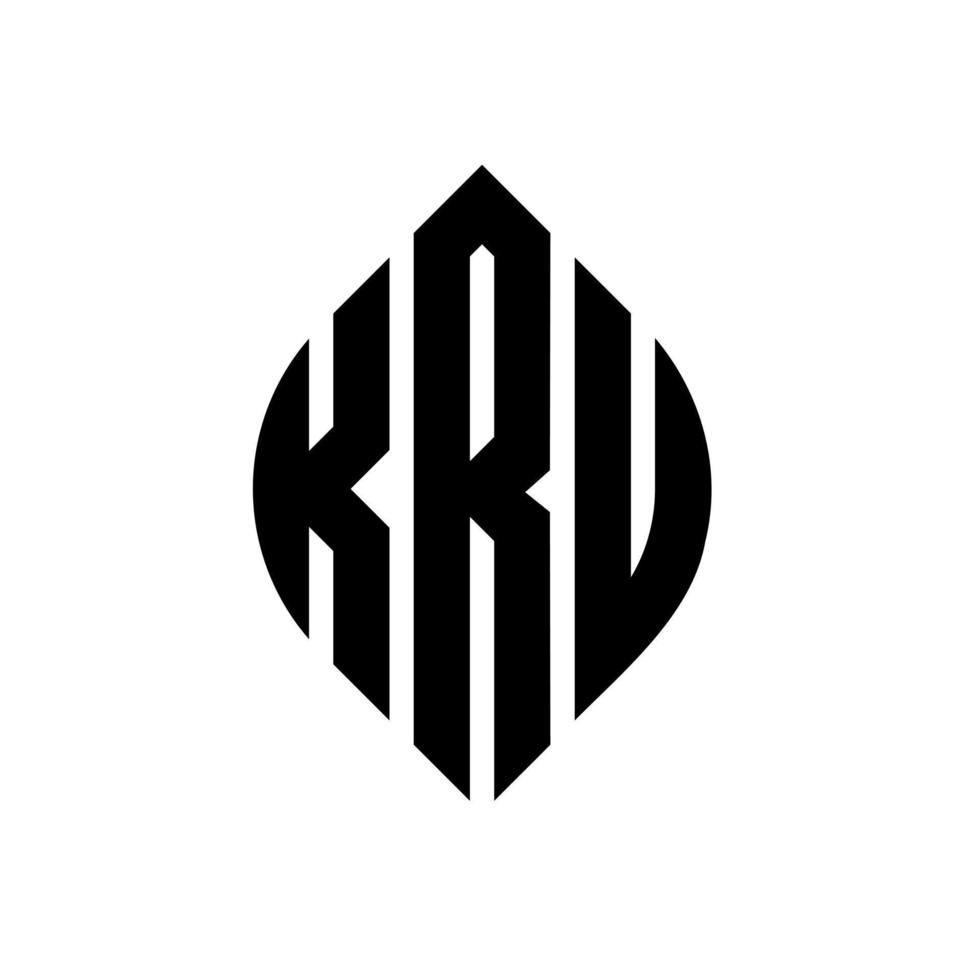 kru cirkel letter logo ontwerp met cirkel en ellipsvorm. kru ellipsletters met typografische stijl. de drie initialen vormen een cirkellogo. kru cirkel embleem abstracte monogram brief mark vector. vector