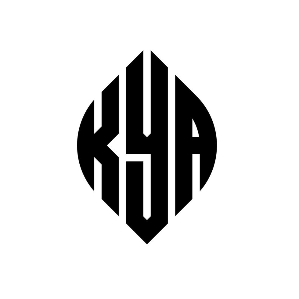 kya cirkel letter logo ontwerp met cirkel en ellipsvorm. kya ellipsletters met typografische stijl. de drie initialen vormen een cirkellogo. kya cirkel embleem abstracte monogram brief mark vector. vector