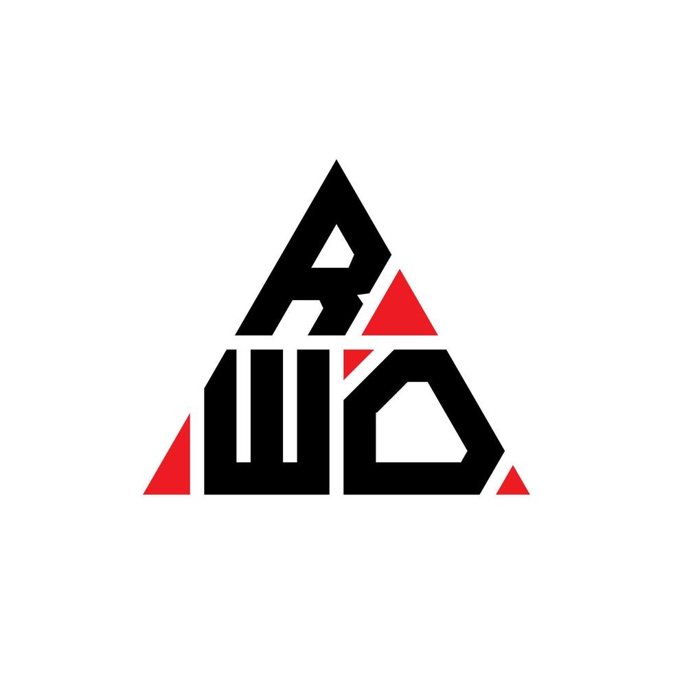 rwo driehoek brief logo ontwerp met driehoekige vorm. rwo driehoek logo ontwerp monogram. rwo driehoek vector logo sjabloon met rode kleur. rwo driehoekig logo eenvoudig, elegant en luxueus logo.