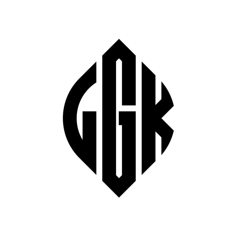 lgk cirkel letter logo ontwerp met cirkel en ellipsvorm. lgk ellipsletters met typografische stijl. de drie initialen vormen een cirkellogo. lgk cirkel embleem abstracte monogram brief mark vector. vector