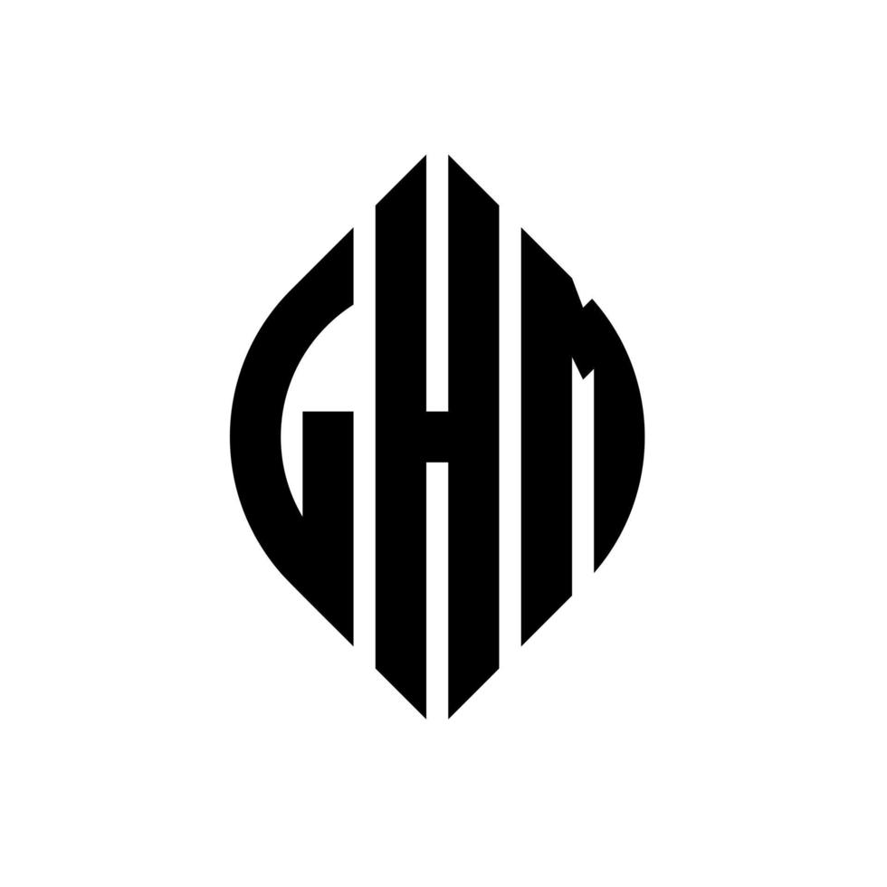 lhm cirkel letter logo ontwerp met cirkel en ellipsvorm. lhm ellipsletters met typografische stijl. de drie initialen vormen een cirkellogo. lhm cirkel embleem abstracte monogram brief mark vector. vector