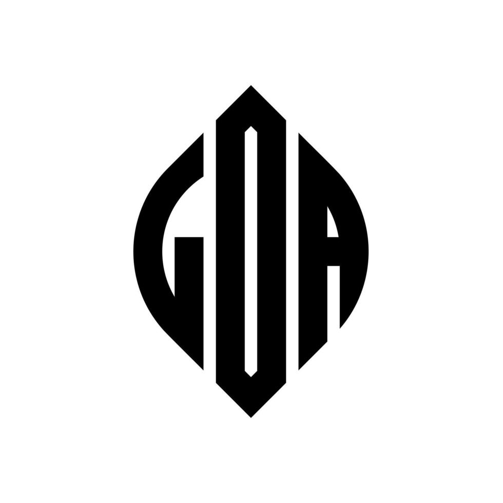 loa cirkel letter logo-ontwerp met cirkel en ellipsvorm. loa ellipsletters met typografische stijl. de drie initialen vormen een cirkellogo. loa cirkel embleem abstracte monogram brief mark vector. vector