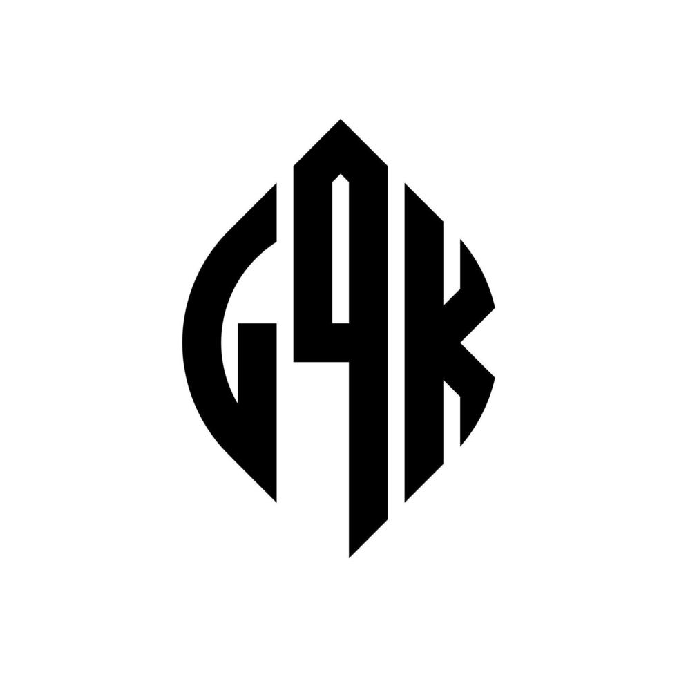 lqk cirkel letter logo ontwerp met cirkel en ellipsvorm. lqk ellipsletters met typografische stijl. de drie initialen vormen een cirkellogo. lqk cirkel embleem abstracte monogram brief mark vector. vector