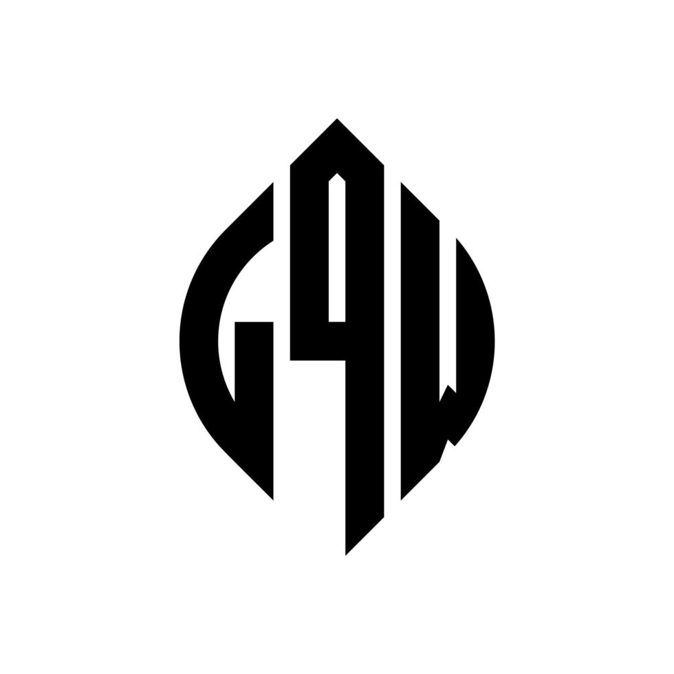 lqw cirkel letter logo ontwerp met cirkel en ellipsvorm. lqw ellipsletters met typografische stijl. de drie initialen vormen een cirkellogo. lqw cirkel embleem abstracte monogram brief mark vector. vector