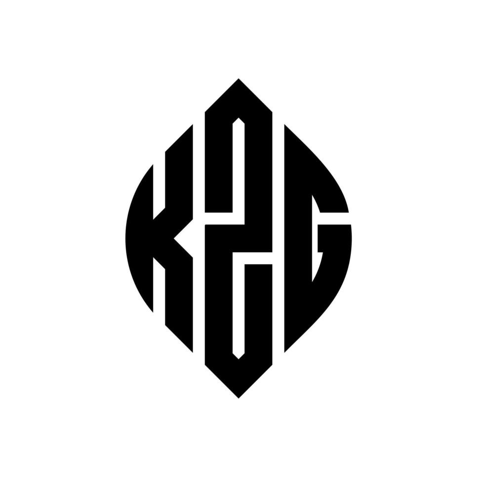 kzg cirkel letter logo ontwerp met cirkel en ellipsvorm. kzg ellipsletters met typografische stijl. de drie initialen vormen een cirkellogo. kzg cirkel embleem abstracte monogram brief mark vector. vector