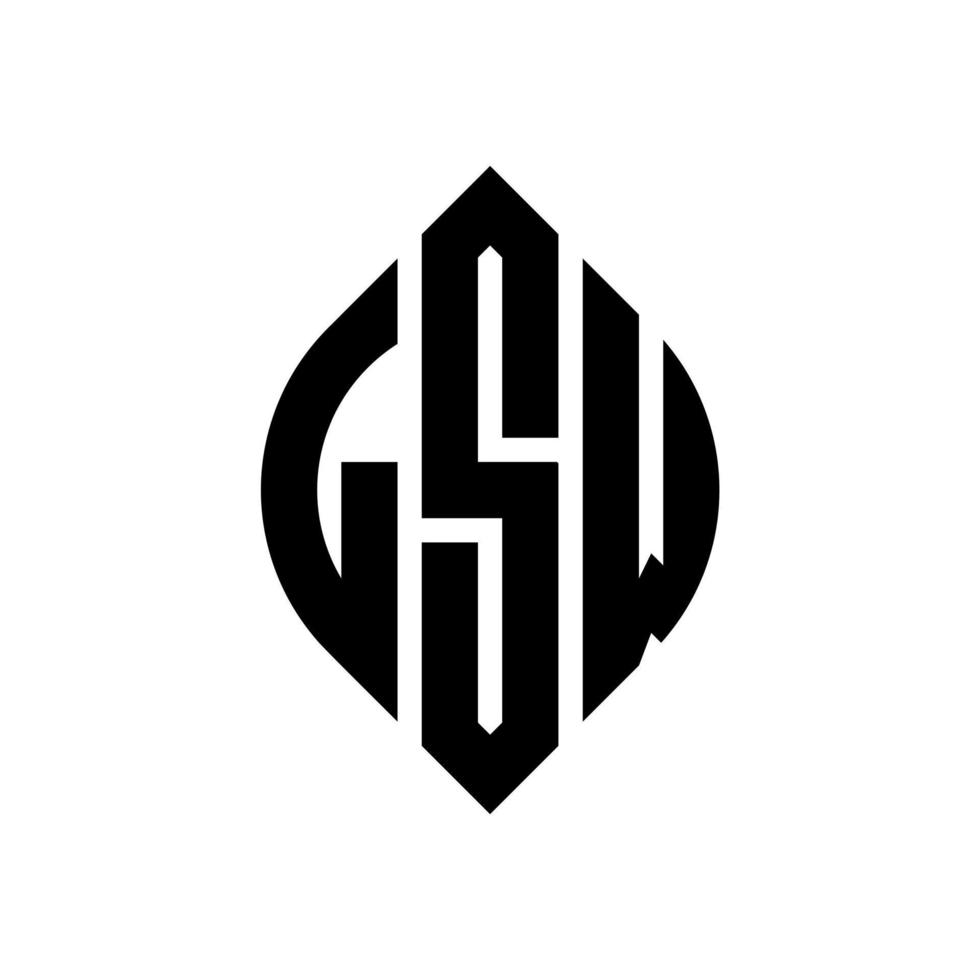 lsw cirkel letter logo ontwerp met cirkel en ellipsvorm. lsw ellipsletters met typografische stijl. de drie initialen vormen een cirkellogo. lsw cirkel embleem abstracte monogram brief mark vector. vector