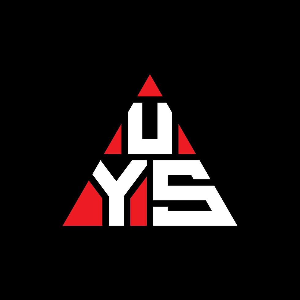 uys driehoek brief logo ontwerp met driehoekige vorm. uys driehoek logo ontwerp monogram. uys driehoek vector logo sjabloon met rode kleur. uys driehoekig logo eenvoudig, elegant en luxueus logo.