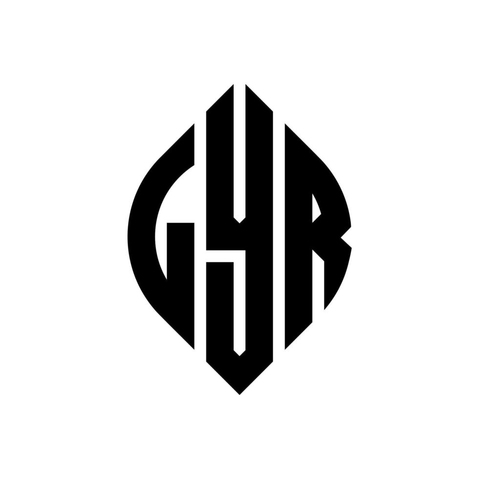 lyr cirkel letter logo ontwerp met cirkel en ellipsvorm. lyr ellips letters met typografische stijl. de drie initialen vormen een cirkellogo. lyr cirkel embleem abstracte monogram brief mark vector. vector