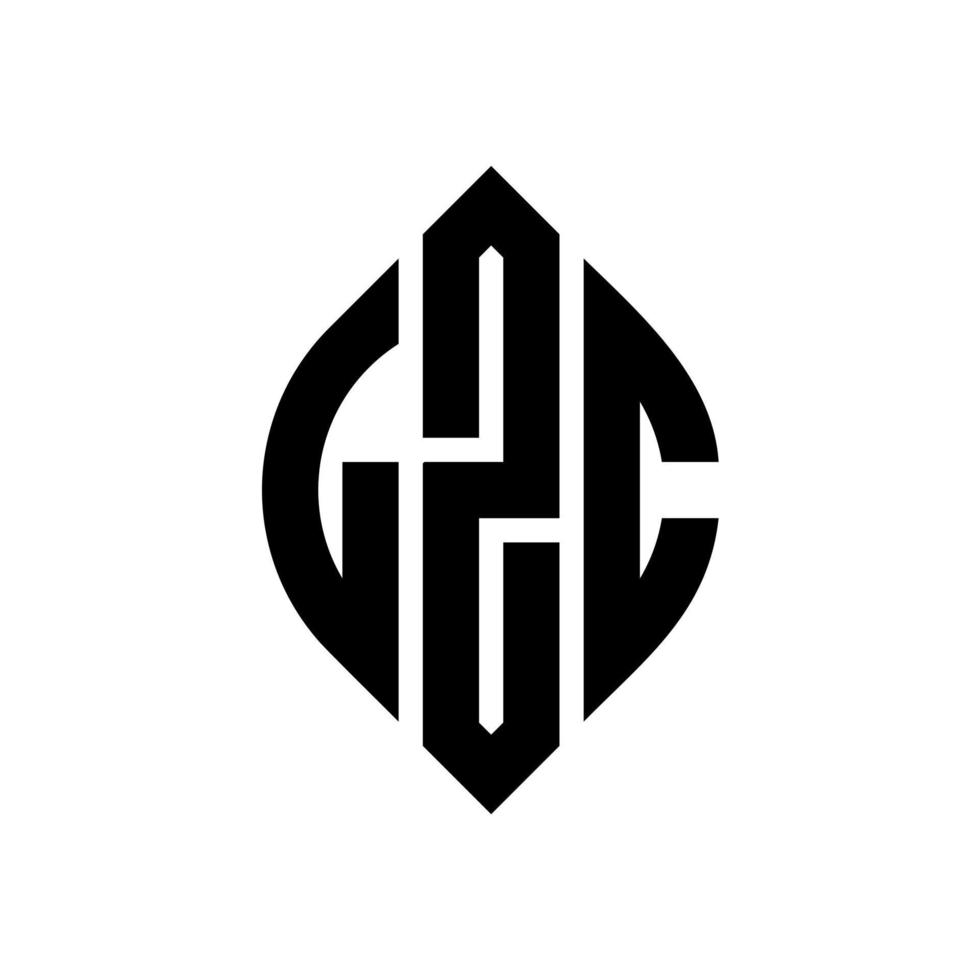 lzc cirkel letter logo ontwerp met cirkel en ellipsvorm. lzc ellipsletters met typografische stijl. de drie initialen vormen een cirkellogo. lzc cirkel embleem abstracte monogram brief mark vector. vector