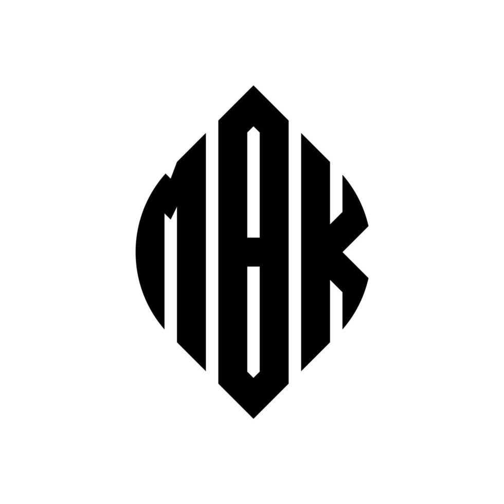 mbk cirkel letter logo ontwerp met cirkel en ellipsvorm. mbk ellipsletters met typografische stijl. de drie initialen vormen een cirkellogo. mbk cirkel embleem abstracte monogram brief mark vector. vector