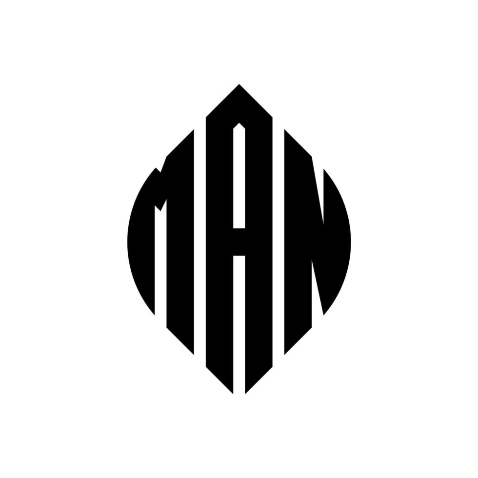 man cirkel brief logo ontwerp met cirkel en ellipsvorm. man ellips letters met typografische stijl. de drie initialen vormen een cirkellogo. man cirkel embleem abstracte monogram brief mark vector. vector