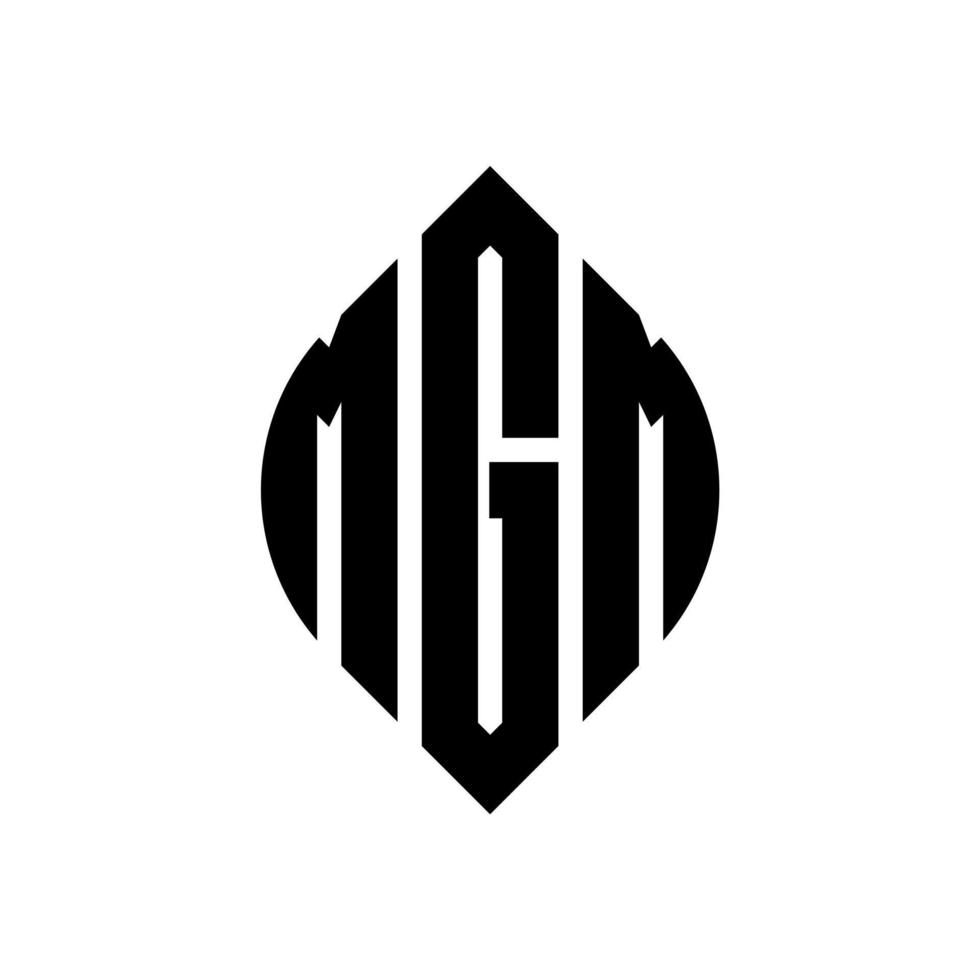 mgm cirkel letter logo ontwerp met cirkel en ellipsvorm. mgm ellipsletters met typografische stijl. de drie initialen vormen een cirkellogo. mgm cirkel embleem abstracte monogram brief mark vector. vector