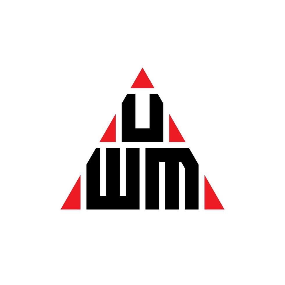 uwm driehoek letter logo ontwerp met driehoekige vorm. uwm driehoek logo ontwerp monogram. uwm driehoek vector logo sjabloon met rode kleur. uwm driehoekig logo eenvoudig, elegant en luxueus logo.