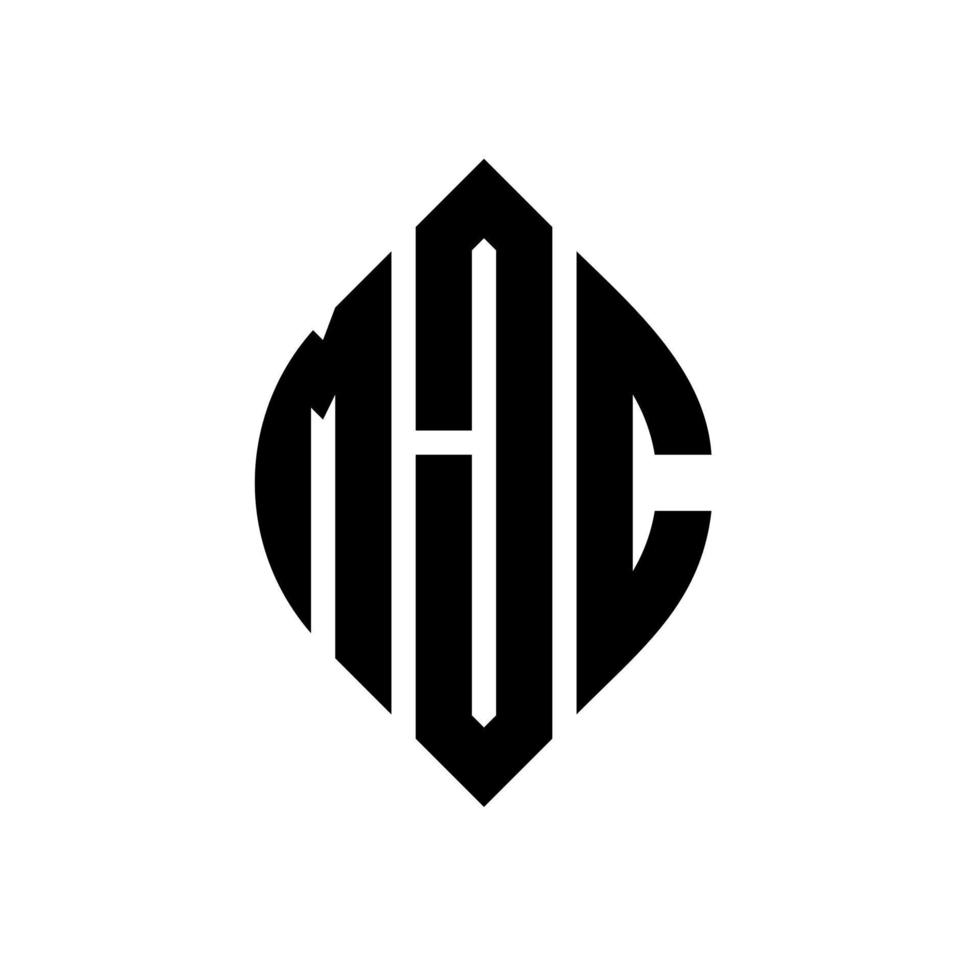 mjc cirkel letter logo ontwerp met cirkel en ellipsvorm. mjc ellipsletters met typografische stijl. de drie initialen vormen een cirkellogo. mjc cirkel embleem abstracte monogram brief mark vector. vector