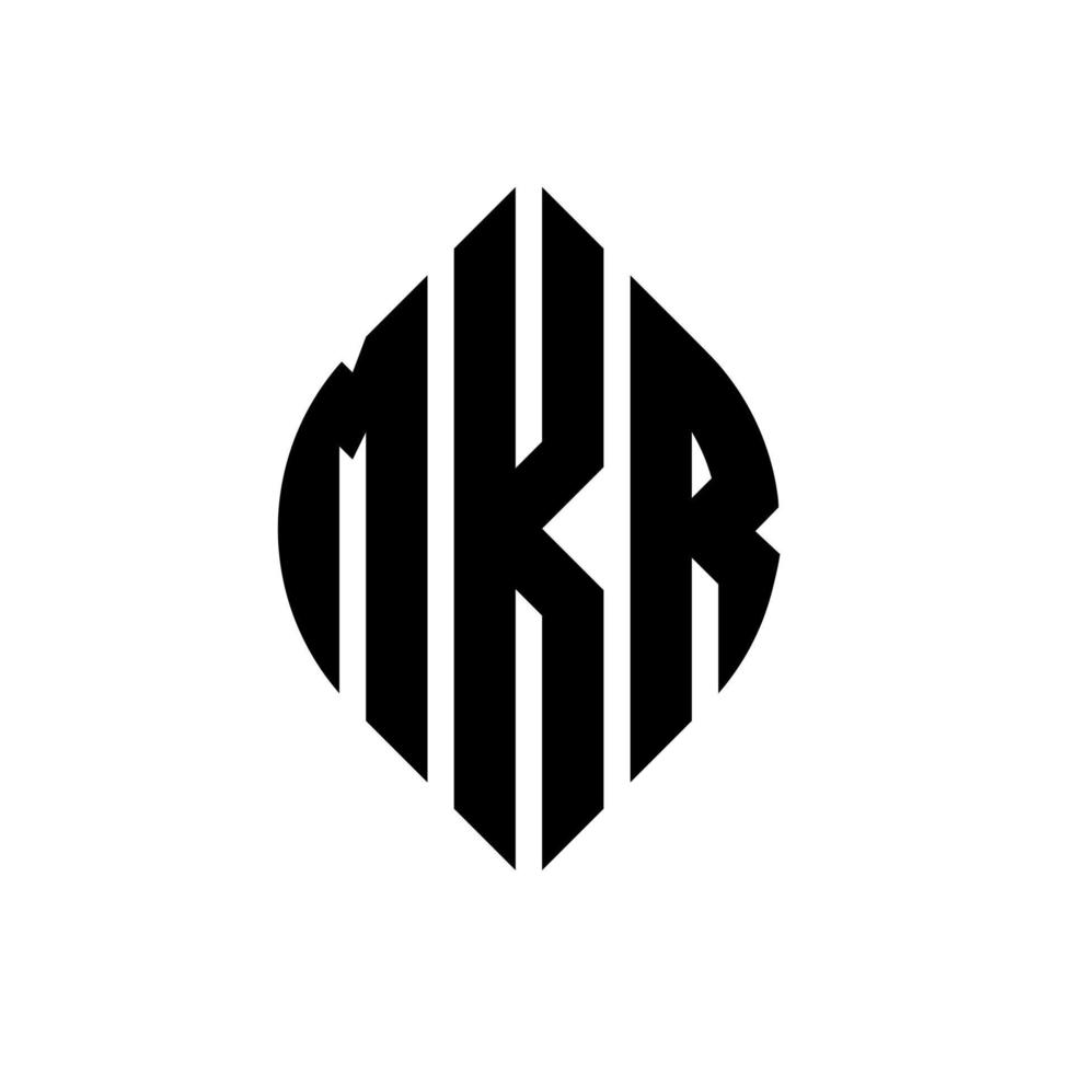 mkr cirkel letter logo-ontwerp met cirkel en ellipsvorm. mkr ellipsletters met typografische stijl. de drie initialen vormen een cirkellogo. mkr cirkel embleem abstracte monogram brief mark vector. vector