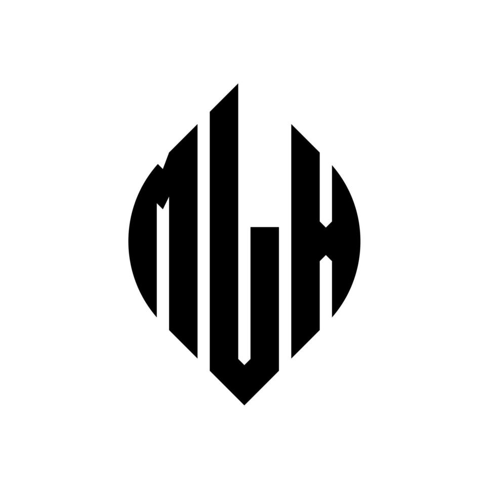 mlx cirkel letter logo-ontwerp met cirkel en ellipsvorm. mlx ellipsletters met typografische stijl. de drie initialen vormen een cirkellogo. mlx cirkel embleem abstracte monogram brief mark vector. vector