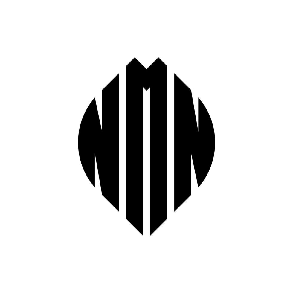 nmn cirkel letter logo ontwerp met cirkel en ellipsvorm. nmn ellipsletters met typografische stijl. de drie initialen vormen een cirkellogo. nmn cirkel embleem abstracte monogram brief mark vector. vector