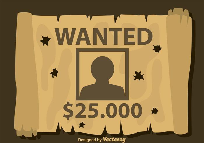 Bullet Holes On Wanted Poster vector
