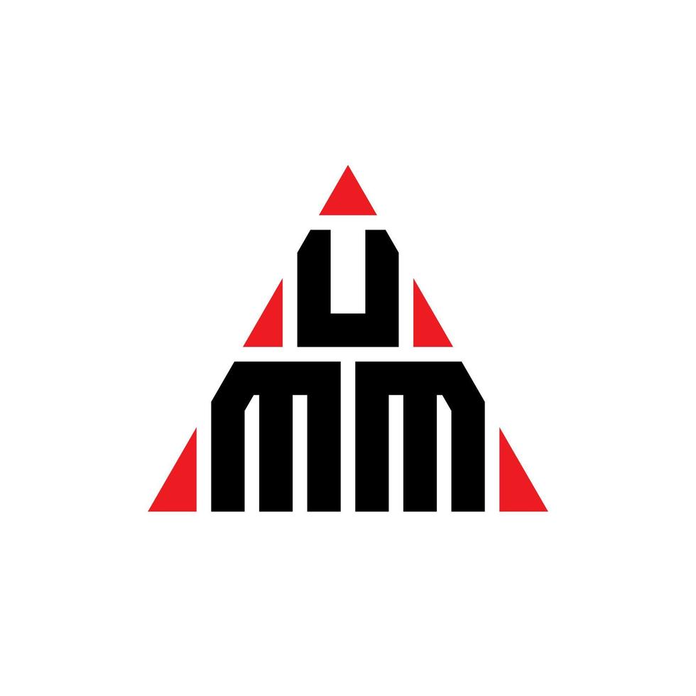 umm driehoek brief logo ontwerp met driehoekige vorm. umm driehoek logo ontwerp monogram. umm driehoek vector logo sjabloon met rode kleur. umm driehoekig logo eenvoudig, elegant en luxueus logo.