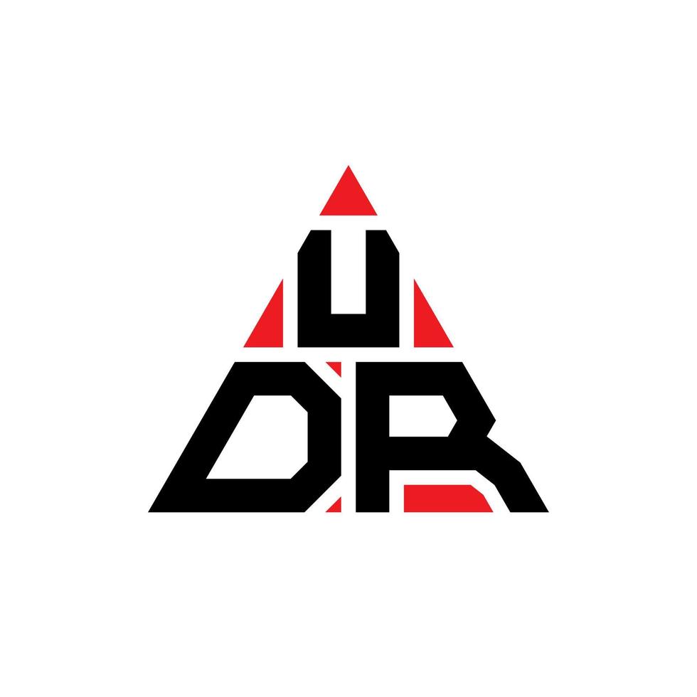 udr driehoek brief logo ontwerp met driehoekige vorm. udr driehoek logo ontwerp monogram. udr driehoek vector logo sjabloon met rode kleur. udr driehoekig logo eenvoudig, elegant en luxueus logo.