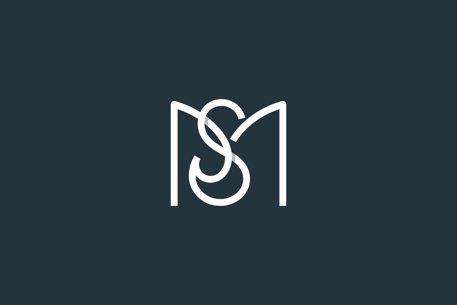 beginletter sm logo of ms logo ontwerp vector