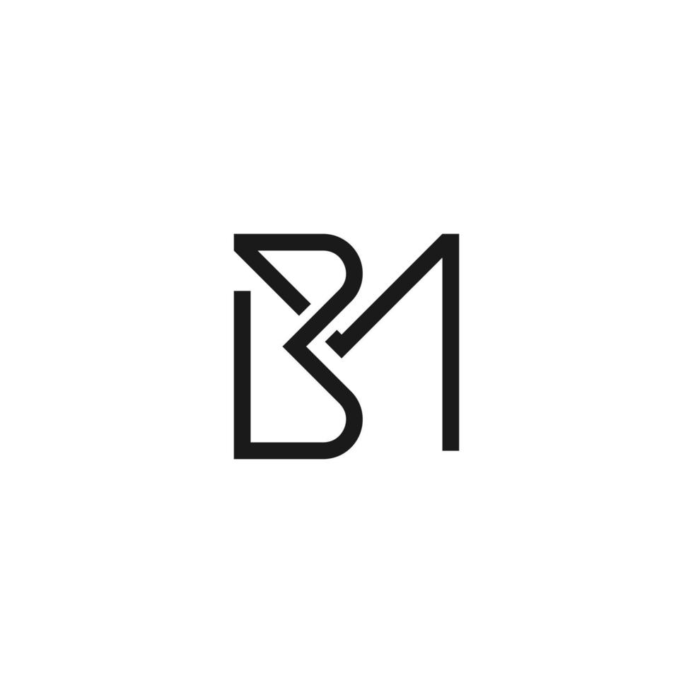 brief bm monogram logo vector ontwerpsjabloon