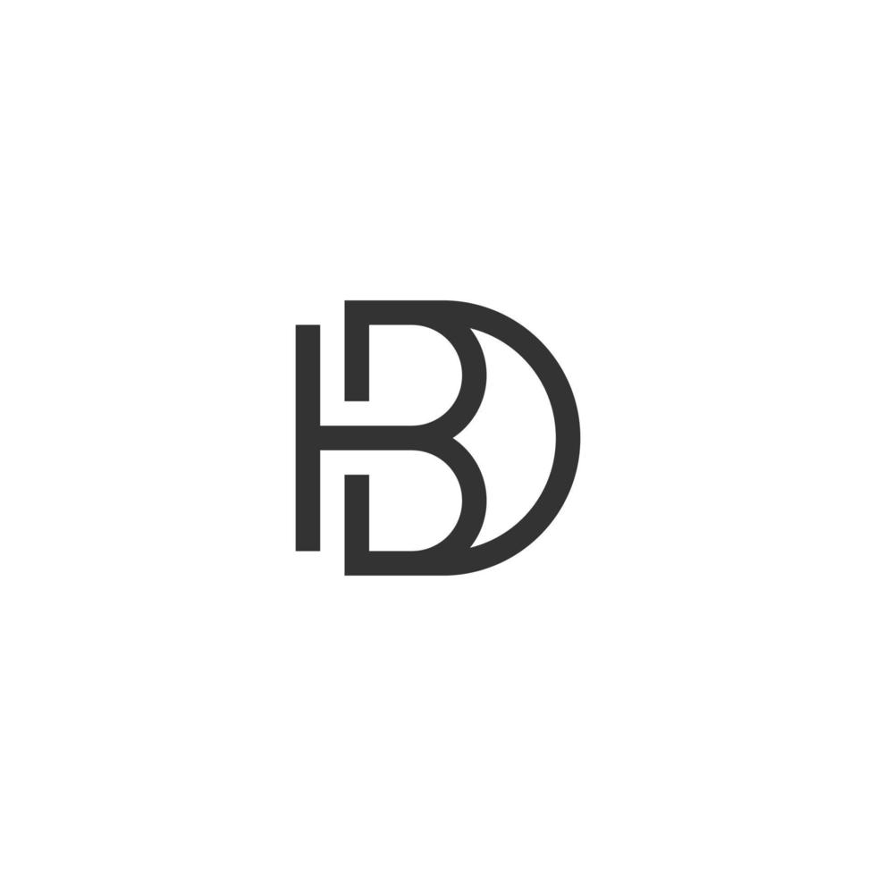 eerste letter bd of db monogram logo vector ontwerpsjabloon