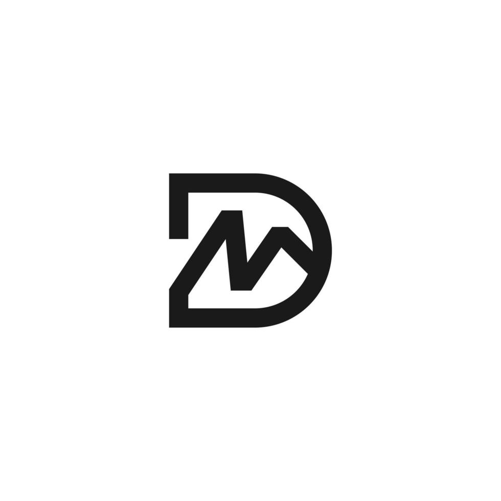 brief dm of md monogram logo ontwerp eenvoudige en elegante vector sjabloon