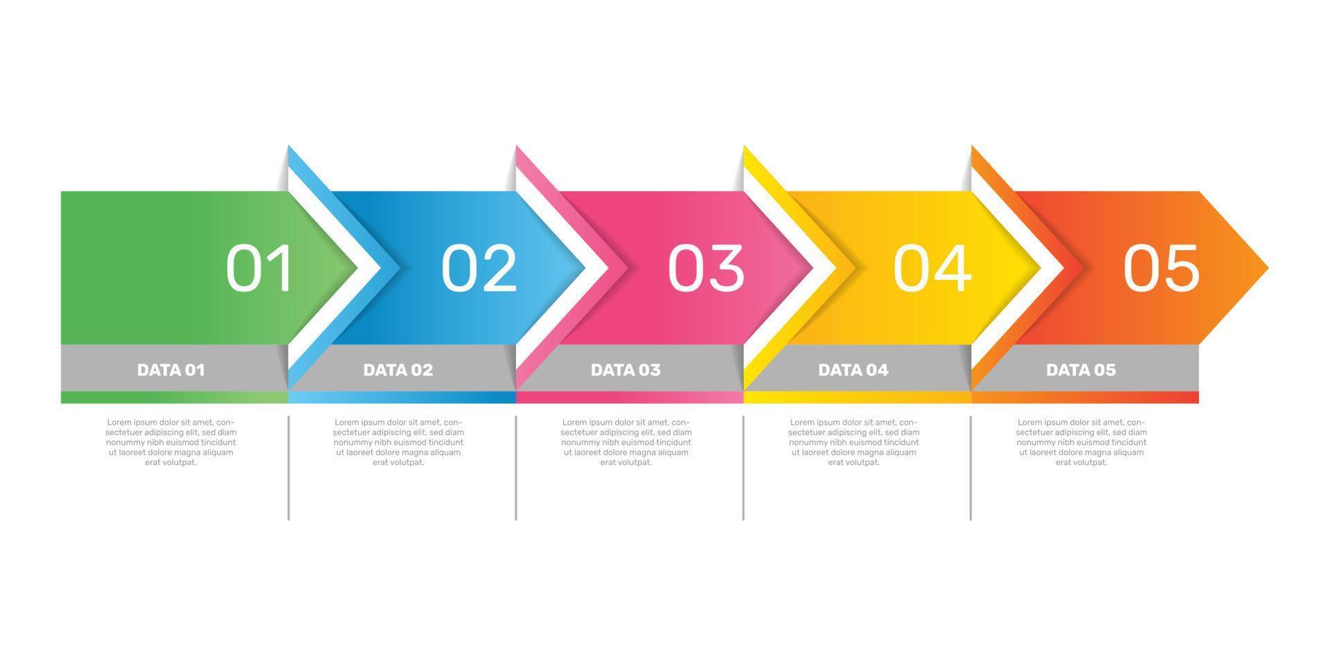 creatief concept voor infographic met 5 stappen opties onderdelen. -vector. vector