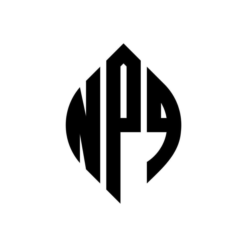 npq cirkel letter logo ontwerp met cirkel en ellipsvorm. npq ellipsletters met typografische stijl. de drie initialen vormen een cirkellogo. npq cirkel embleem abstracte monogram brief mark vector. vector