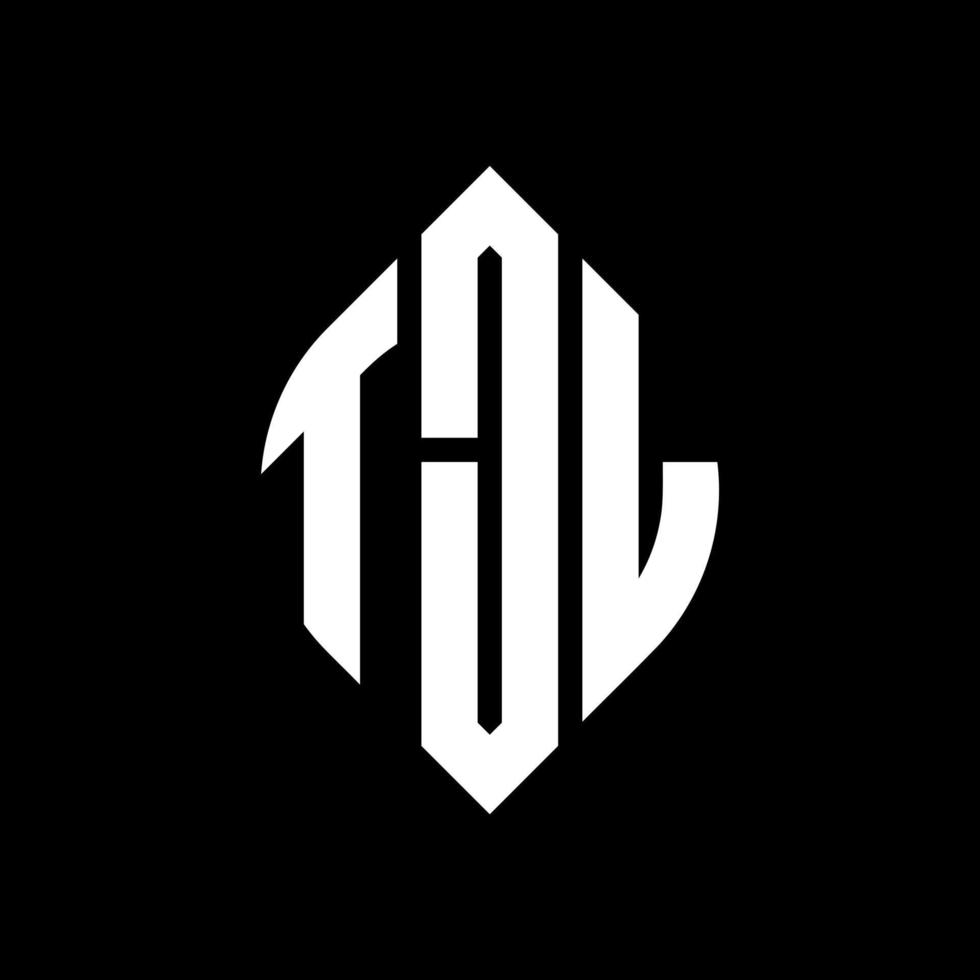 tjl cirkel letter logo-ontwerp met cirkel en ellipsvorm. tjl ellipsletters met typografische stijl. de drie initialen vormen een cirkellogo. tjl cirkel embleem abstracte monogram brief mark vector. vector