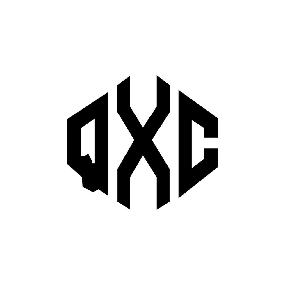 qxc letter logo-ontwerp met veelhoekvorm. qxc veelhoek en kubusvorm logo-ontwerp. qxc zeshoek vector logo sjabloon witte en zwarte kleuren. qxc monogram, bedrijfs- en vastgoedlogo.