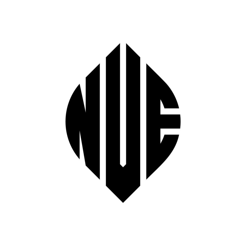 nve cirkel letter logo-ontwerp met cirkel en ellipsvorm. nve ellipsletters met typografische stijl. de drie initialen vormen een cirkellogo. nve cirkel embleem abstracte monogram brief mark vector. vector