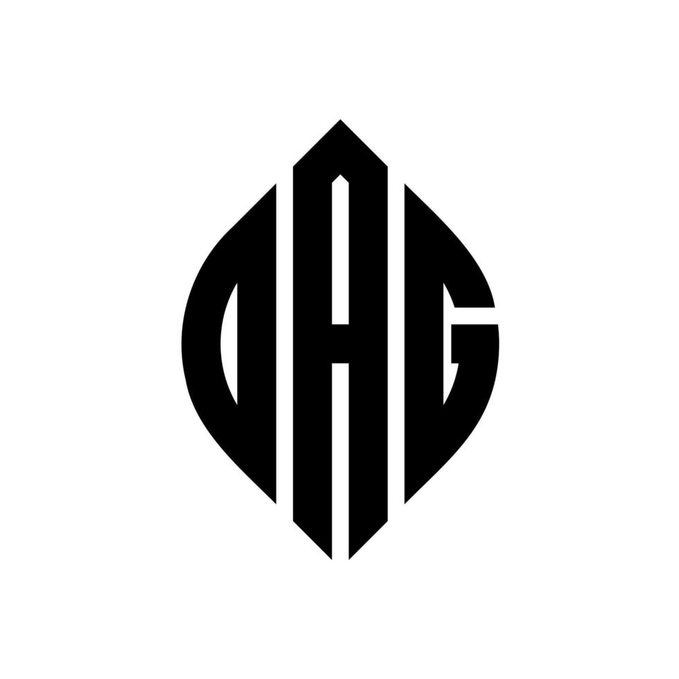 oag cirkel letter logo ontwerp met cirkel en ellipsvorm. oag ellips letters met typografische stijl. de drie initialen vormen een cirkellogo. oag cirkel embleem abstracte monogram brief mark vector. vector