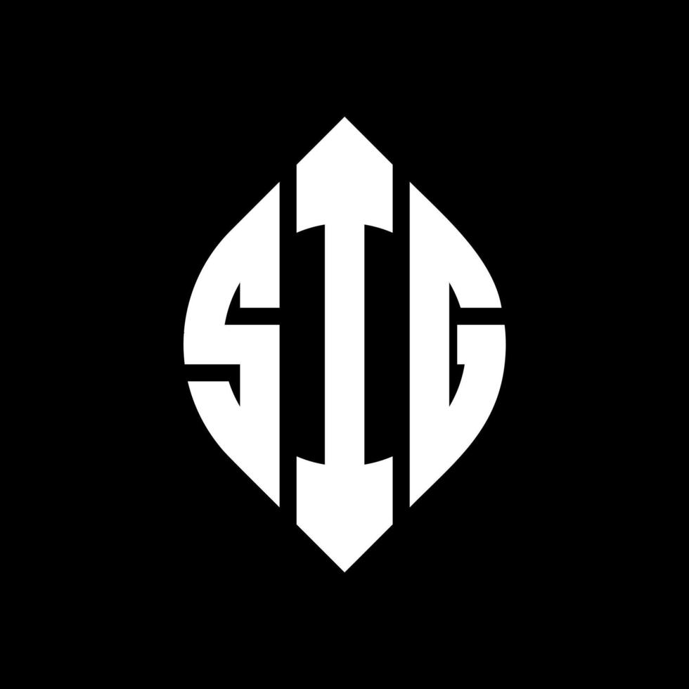 sig cirkel letter logo ontwerp met cirkel en ellipsvorm. sig ellipsletters met typografische stijl. de drie initialen vormen een cirkellogo. sig cirkel embleem abstracte monogram brief mark vector. vector