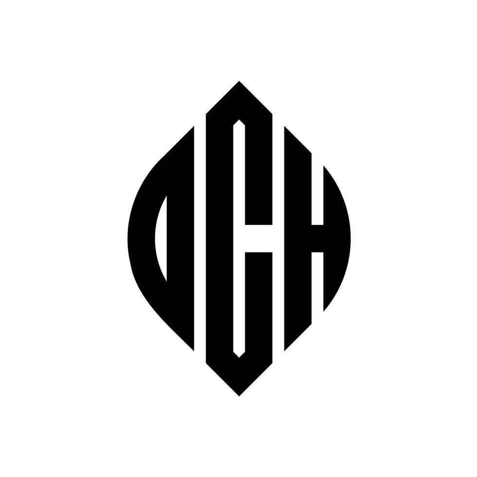 och cirkel letter logo ontwerp met cirkel en ellipsvorm. och ellipsletters met typografische stijl. de drie initialen vormen een cirkellogo. och cirkel embleem abstracte monogram brief mark vector. vector