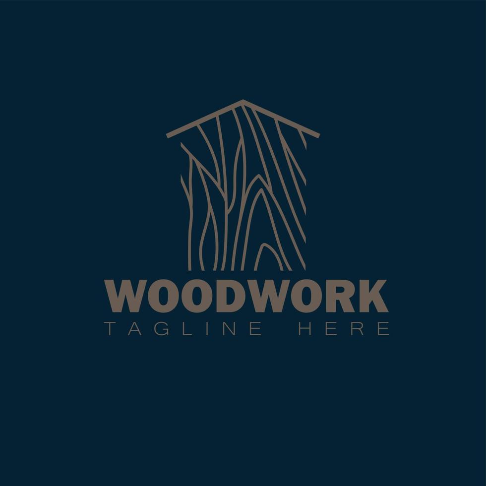 houten embleem. houtblok, houten plank hout, timmerman klusjesman, houten huis bouwer. eenvoudig minimalistisch icoon. vector