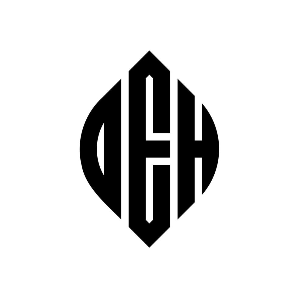 oeh cirkel letter logo-ontwerp met cirkel en ellipsvorm. oeh ellipsletters met typografische stijl. de drie initialen vormen een cirkellogo. oeh cirkel embleem abstracte monogram brief mark vector. vector