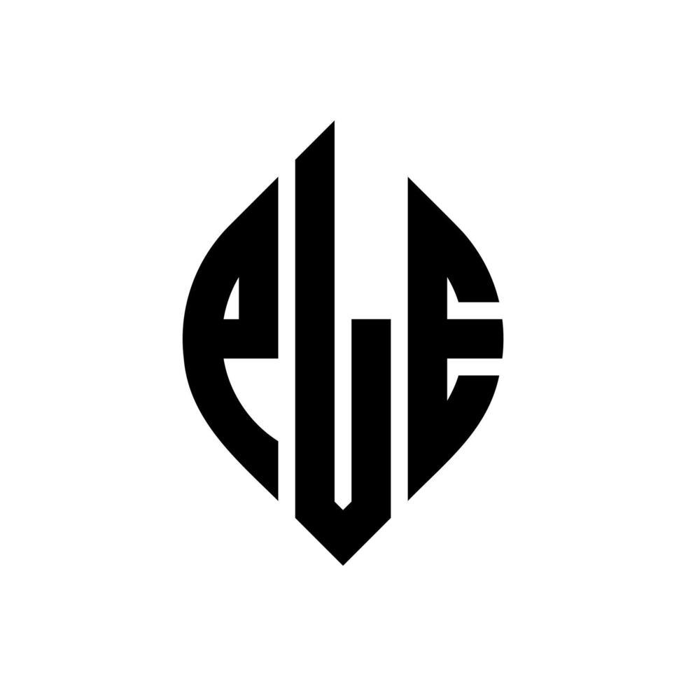 ple cirkel letter logo ontwerp met cirkel en ellipsvorm. ple ellips letters met typografische stijl. de drie initialen vormen een cirkellogo. ple cirkel embleem abstracte monogram brief mark vector. vector