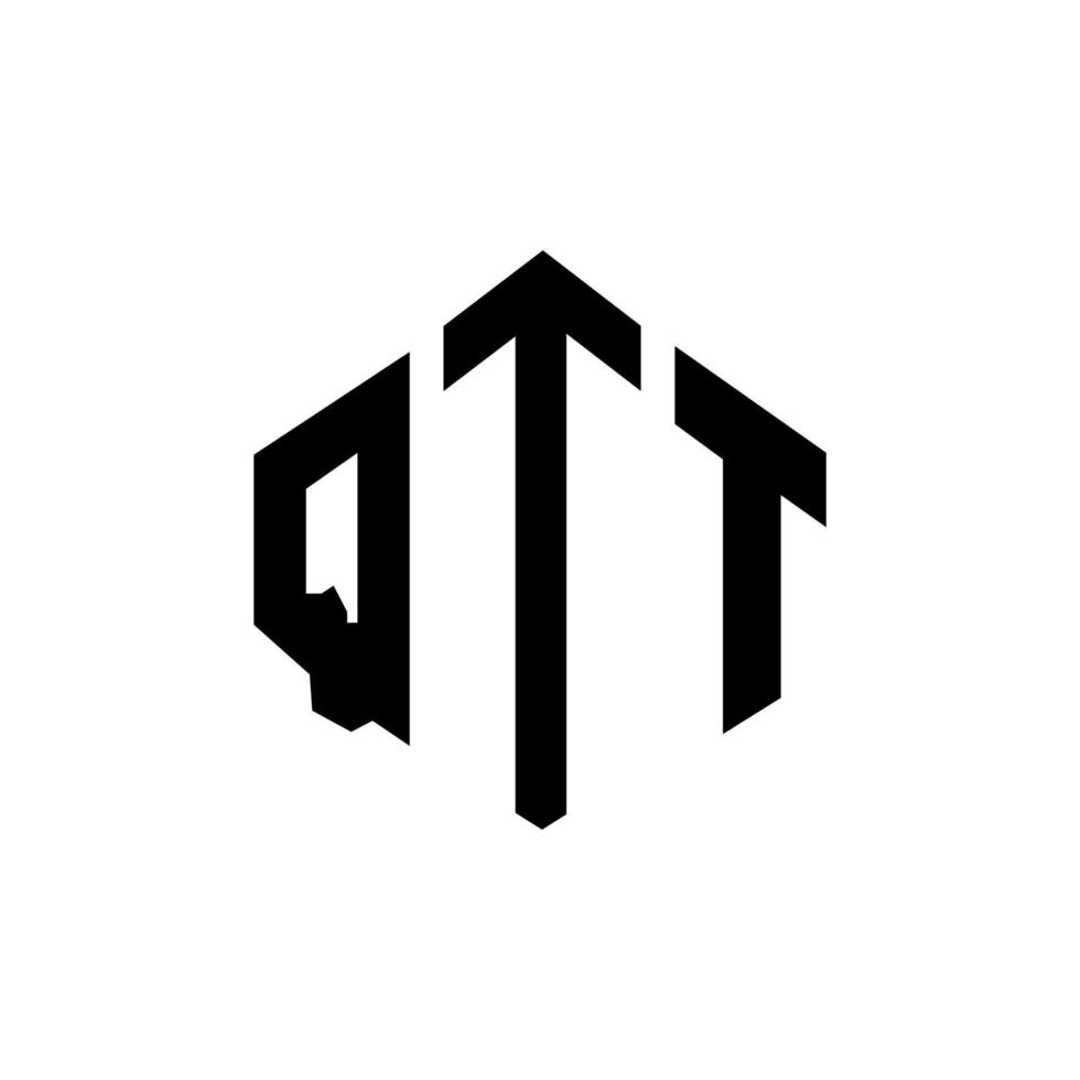 qtt letter logo-ontwerp met veelhoekvorm. qtt veelhoek en kubusvorm logo-ontwerp. qtt zeshoek vector logo sjabloon witte en zwarte kleuren. qtt-monogram, bedrijfs- en onroerendgoedlogo.