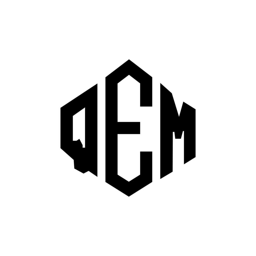 qem letter logo-ontwerp met veelhoekvorm. qem veelhoek en kubusvorm logo-ontwerp. qem zeshoek vector logo sjabloon witte en zwarte kleuren. qem-monogram, bedrijfs- en onroerendgoedlogo.