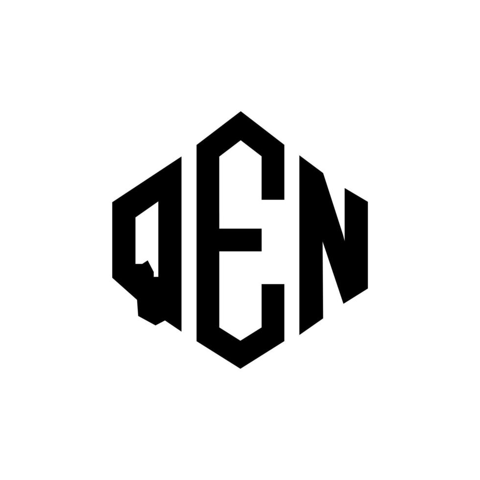 Qen letter logo-ontwerp met veelhoekvorm. qen veelhoek en kubusvorm logo-ontwerp. qen zeshoek vector logo sjabloon witte en zwarte kleuren. qen monogram, bedrijfs- en onroerend goed logo.