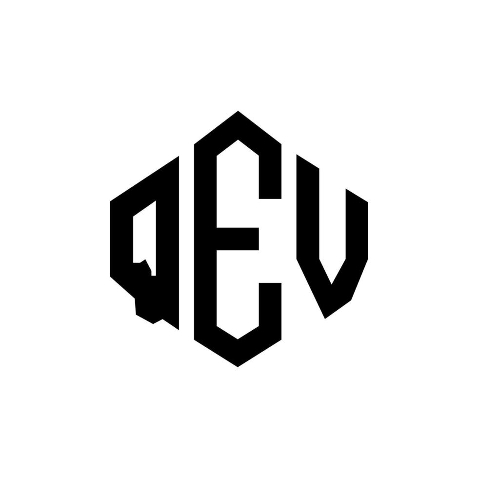 qev letter logo-ontwerp met veelhoekvorm. qev veelhoek en kubusvorm logo-ontwerp. qev zeshoek vector logo sjabloon witte en zwarte kleuren. qev monogram, business en onroerend goed logo.