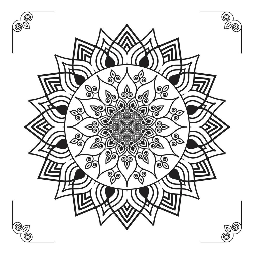 creatief, modern, abstract en professioneel luxe siermandala-achtergrondontwerp of patroonontwerpvector vector